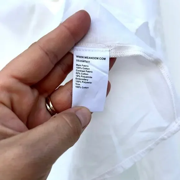 ME+EM White Broderie Eyelet Lace Embroidered Blouse Cotton Voile 2 XS Cottage - Picture 12 of 13